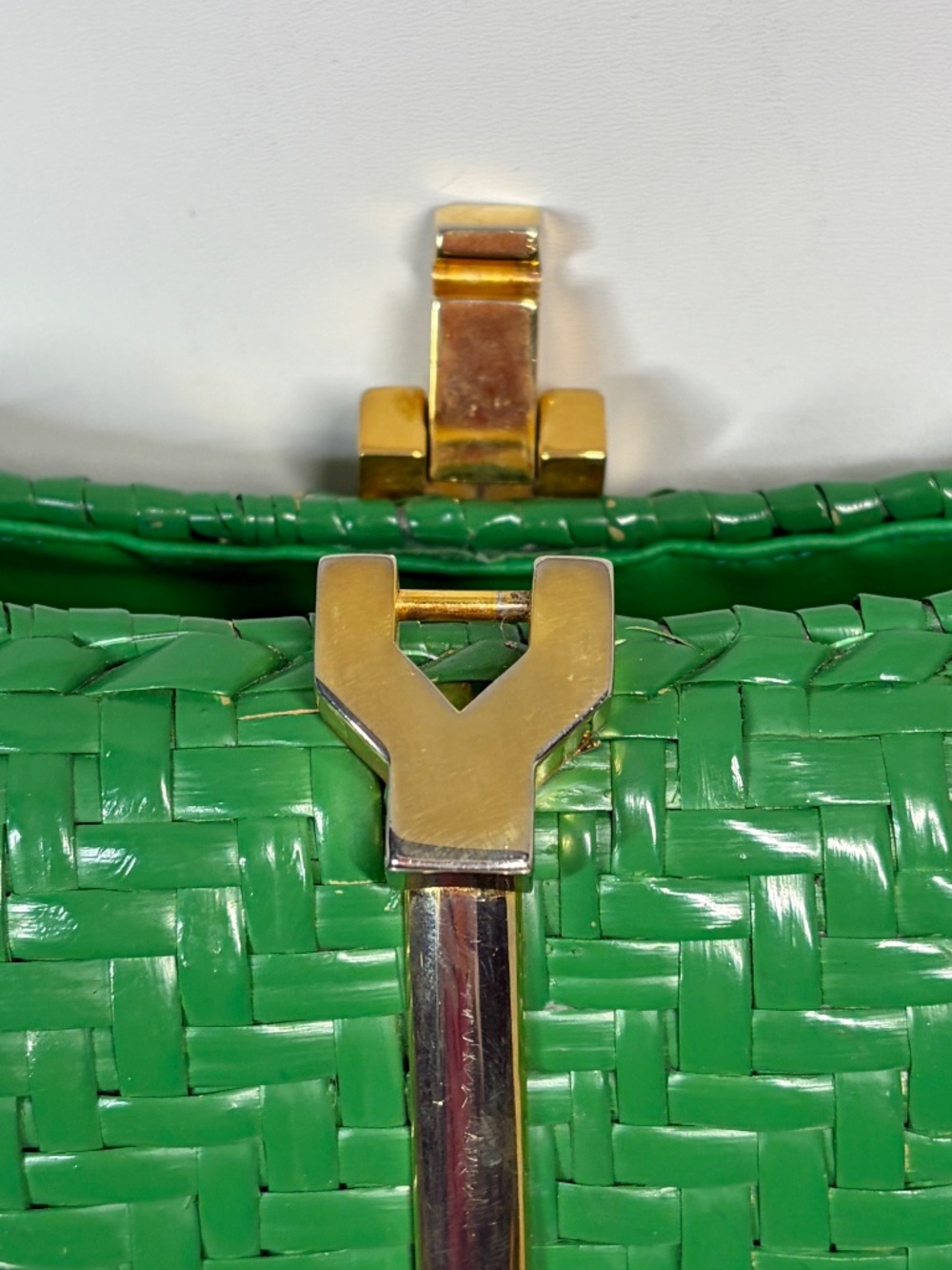 RODO Italy GREEN Wicker Clutch 60s 70s Designer Purse HTF Vintage Evening Italy - Picture 13 of 16
